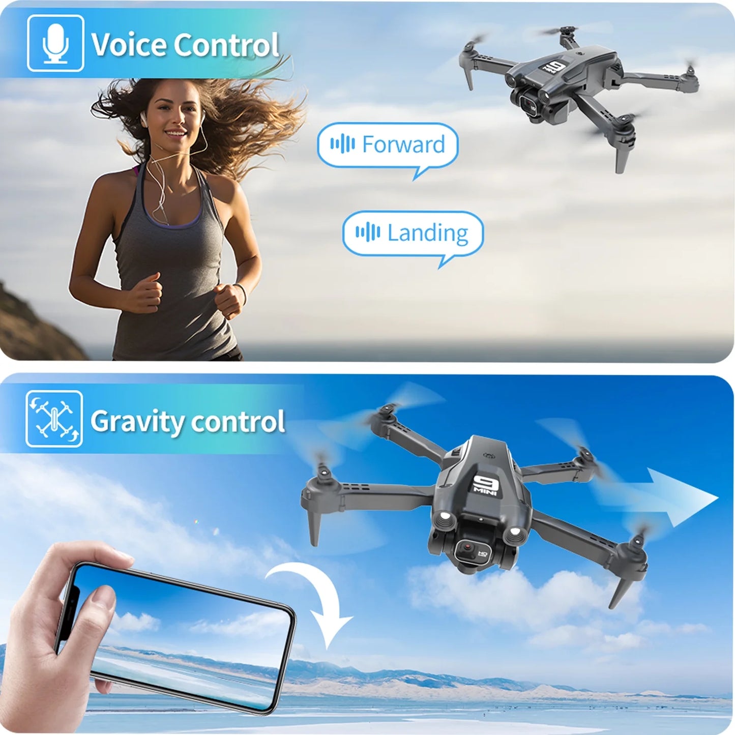RC Drone with 4K Camera for Adults,Quadcopter with High Speed Brushless Motor, Altitude Hold, Waypoint Fly, 2 Modular 1800Mah Batteries for 30 Mins Long Flight, Carrying Case, Black