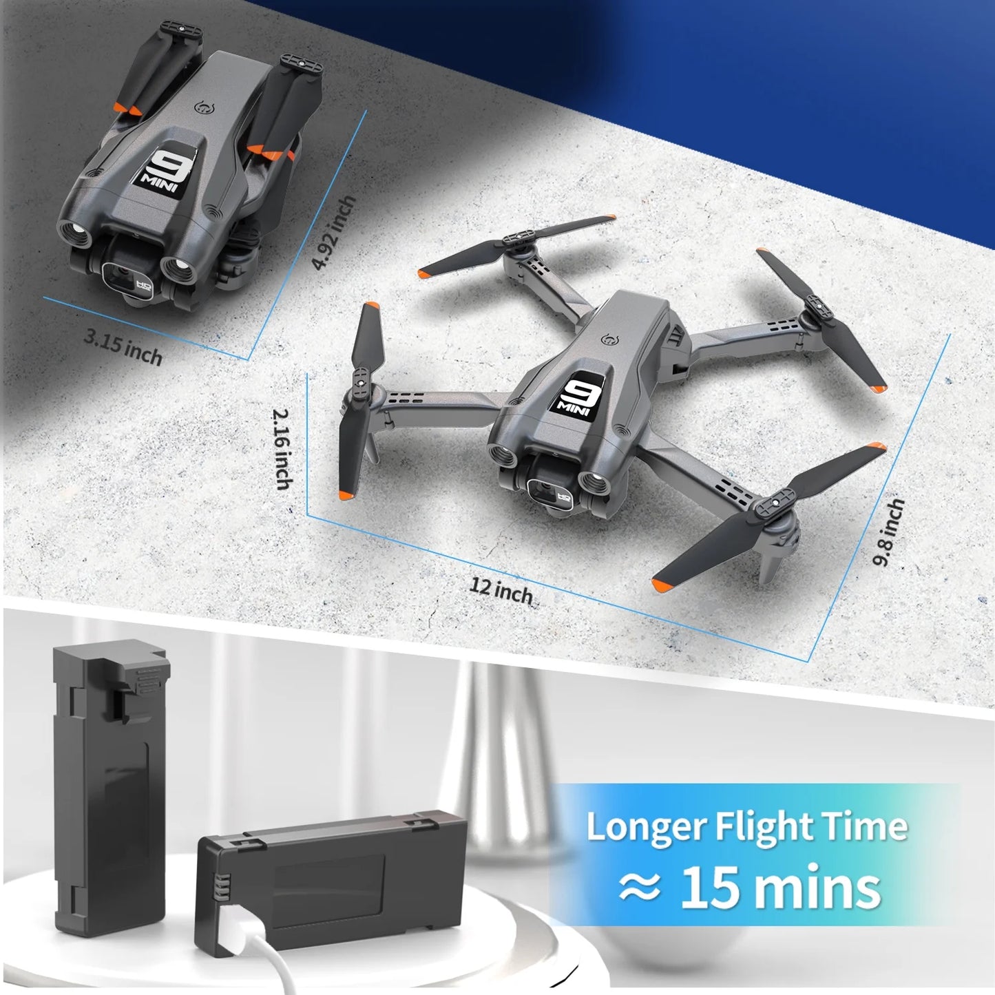 RC Drone with 4K Camera for Adults,Quadcopter with High Speed Brushless Motor, Altitude Hold, Waypoint Fly, 2 Modular 1800Mah Batteries for 30 Mins Long Flight, Carrying Case, Black
